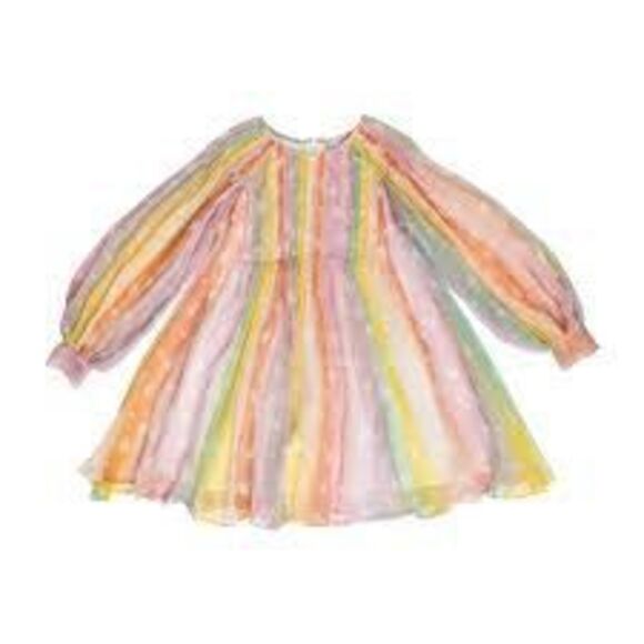NWT Stella McCartney kids, Baby Rainbow Silk Dress.  Size 9 months - Picture 1 of 11